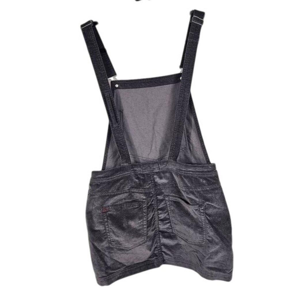 Urban Outfitters Velour Mini Overall Dress Sz S Purple Adjustable Y2K 90s Retro - Picture 3 of 8